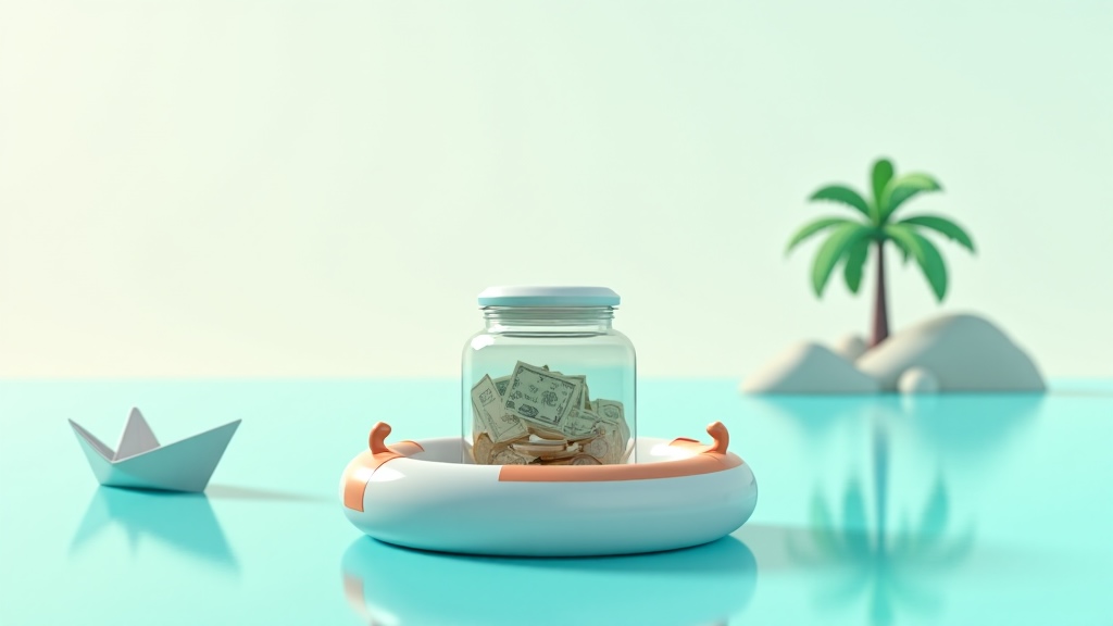 Persona con expresión tranquila organizando sus finanzas en un ambiente sencillo, representando el concepto de ahorro sin sufrimiento